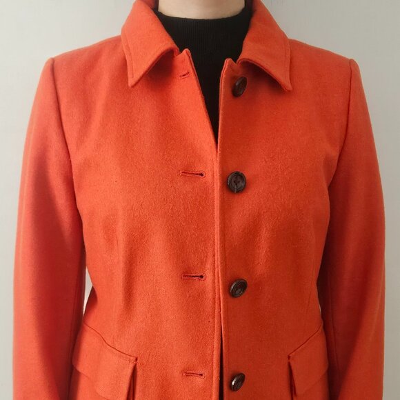 Banana Republic Factory, pea coat, SZ 4, orange - Picture 1 of 5